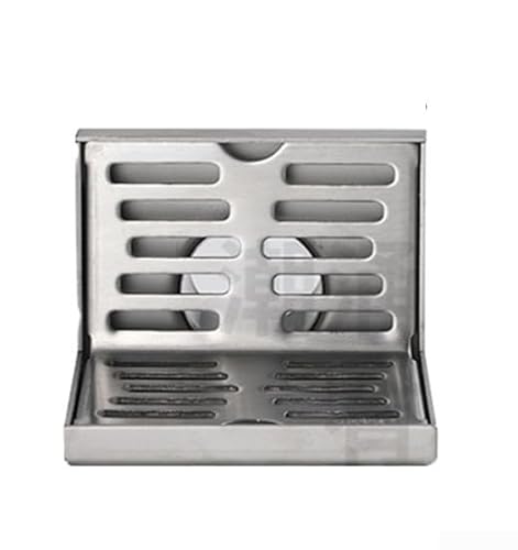 304 Edelstahl L-Form Wand Seite Bodenablauf Balkon Badezimmer Eckentwässerungssystem Abflussfilter Dusche Ablaufstopfen Gebürstete Oberfläche 100 mm x 100 mm (B) von Bebykilemi