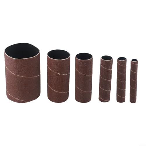 6 Stück 11,4 cm Trommelschleiferhülsen-Set, Rotationswerkzeug, Schleifbänder, Körnung 80, Körnung 120, Aluminiumoxid-Schleifpapier für Metall, Holz, Kunststoff, Jade, Polieren, Polieren (80#) von Bebykilemi