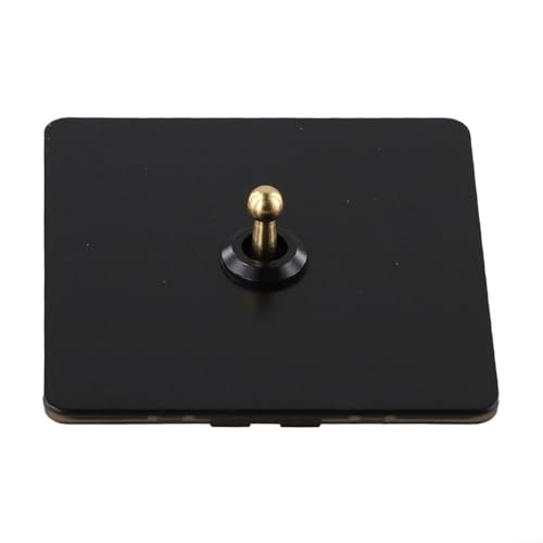 86 Typ Edelstahl Wand-Kipp-Lichtschalter mit Messinghebel, 1-Wege- oder 2-Wege-Verdrahtung, hitzebeständig und feuerfest, langlebige glatte Platte für Zuhause, Büro (1-Gang) von Bebykilemi