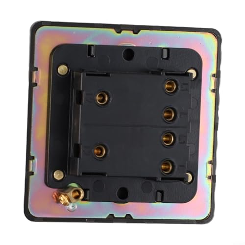 86 Typ Edelstahl Wand-Kipp-Lichtschalter mit Messinghebel, 1-Wege- oder 2-Wege-Verdrahtung, hitzebeständig und feuerfest, langlebige glatte Platte für Zuhause, Büro (2-Gang) von Bebykilemi