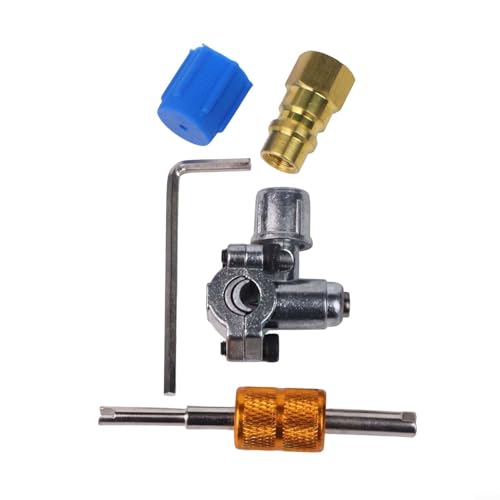 AC Nachrüstventil Kit für R12 auf R134A Umwandlung, Messing BPV-31 Piercing Tap Ventil Adapter mit Staubkappe, für HVAC Nachrüstbeschläge für Automobilluft AC Nachrüstventil Kit für R12 auf R134A Umwandlung, Messing BPV-31 Piercing Tap Ventil Adapter mit Staubkappe, für HVAC Nachrüstbeschläge für Automobilluft von Bebykilemi