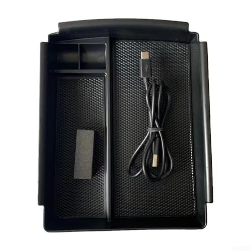 Armlehne Konsole Aufbewahrungsbox mit 12V kabellosem Laden für Modell X/S 2016-2020 Front Mittelkonsole ABS Schwarz Armlehne Konsole Aufbewahrungsbox mit 12V kabellosem Laden für Modell X/S 2016-2020 Front Mittelkonsole ABS Schwarz von Bebykilemi