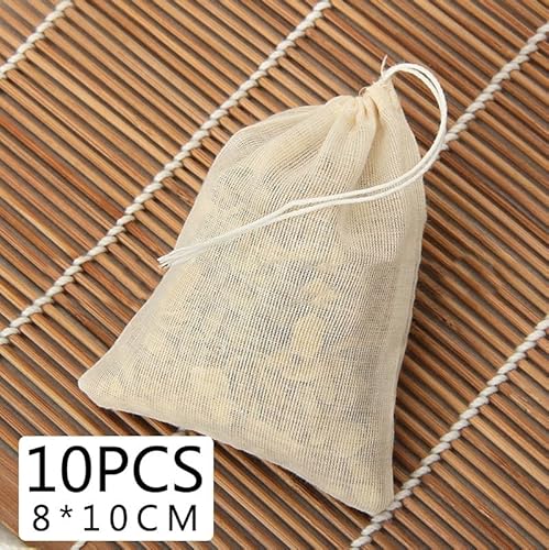 Baumwollbeutel mit Kordelzug für Tee, Gewürze und Kräuter, 10 Stück leere Filter Baumwollbeutel mit Kordelzug für Tee, Gewürze und Kräuter, 10 Stück leere Filter von Bebykilemi