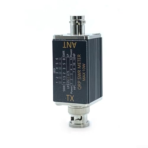 Bebykilemi 1-30 MHz 10 W VSWR-Messgerät mit 6 LED-Hintergrundbeleuchtung, tragbares SWR-Messgerät mit BNC-Schnittstelle für Amateurgerätetests von Bebykilemi