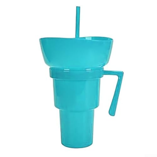 Bebykilemi 2-in-1 Snack and Drink Combo-Cup mit Griff und Strohhalm – auslaufsicherer Becher mit Magnetverschluss für Reisen, Picknicks und Filmabende von Bebykilemi