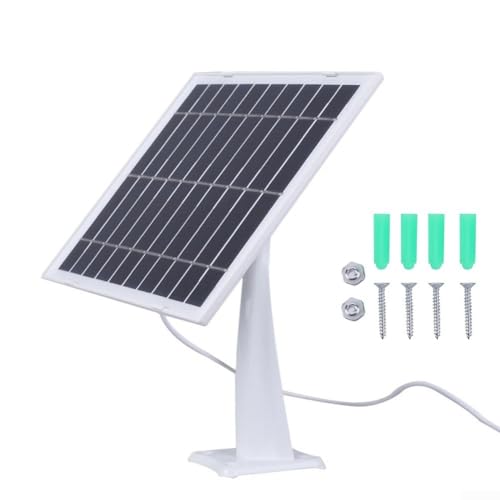 Bebykilemi 8 W 5 V Solarpanel mit 3 m Kabel für Überwachungskameras, monokristallines Silikon-Ladepanel DC5521-Schnittstelle, wetterbeständiges Außennetzteil (weiß) von Bebykilemi
