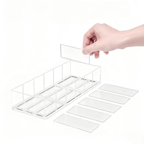 Bebykilemi Anpassbarer Acryl-Deckel-Organizer für Trinkgläser, mit herausnehmbaren Trennwänden und eingebautem Abfluss, transparentes Design für Küchenschrank von Bebykilemi