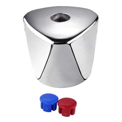 Bebykilemi Badezimmer-Wasserhahngriff, Zinklegierung, Chrom-Finish mit roten Markierungen, runder Mischbatterie, Hebelknauf, kompatibel mit Waschbecken oder Waschbecken, ergonomisches Bebykilemi Badezimmer-Wasserhahngriff, Zinklegierung, Chrom-Finish mit roten Markierungen, runder Mischbatterie, Hebelknauf, kompatibel mit Waschbecken oder Waschbecken, ergonomisches von Bebykilemi