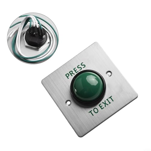 Bebykilemi Edelstahl-Türentriegelungsknopf, 12–24 V, Push-to-Exit-Schalter für Zugangskontrollsystem, Selbstrückstellung, Sicherheitstürbeschläge, wasserdichter Metalldruckknopf von Bebykilemi
