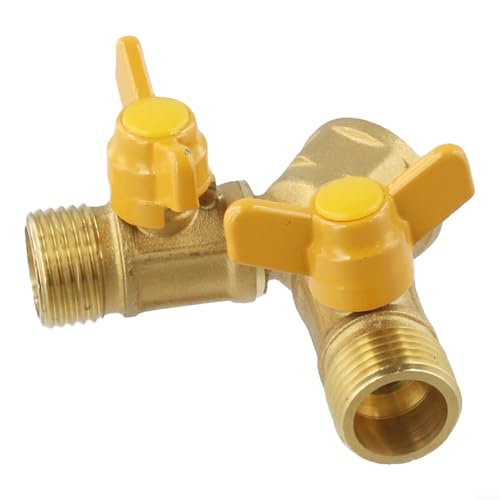 Bebykilemi G1/2 Messing 2-Wege-Wasserhahnadapter mit verstellbarem Steuerventil für Gartenbewässerung und Wassermanagement, Doppelauslassanschluss Bebykilemi G1/2 Messing 2-Wege-Wasserhahnadapter mit verstellbarem Steuerventil für Gartenbewässerung und Wassermanagement, Doppelauslassanschluss von Bebykilemi
