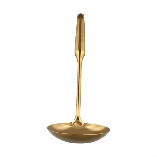 Bebykilemi Goldfarbenes Edelstahl-Küchenutensilien-Set – moderne Kochutensilien-Kollektion mit Servierlöffel, Spatel, Suppenkelle und Metall-Kochkelle, langlebiges Gold (Nr. 2) von Bebykilemi