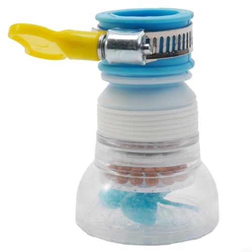 Bebykilemi Küchenarmatur Strahlregler mit 360° Drehung und spritzwassergeschütztem Wasserfilter, passend für 16-22mm Wasserhähne, verstellbare Spülenverlängerung für Küche, Bad und Waschbecken, (Blau) von Bebykilemi