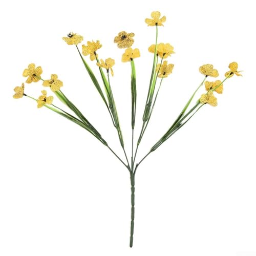 Bebykilemi Künstliche Blumen für den Innen- und Außenbereich, 31 cm, Seidenblumenstiele, Garten, Veranda, Zaun, Heimdekoration, für Hochzeit, Geburtstag, Party (gelb) von Bebykilemi