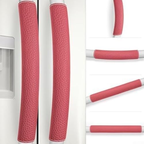 Bebykilemi PU-Kühlschrank-Türgriff-Abdeckungen, 2er-Set, Anti-Kollisions-Gerätegriffschutz für Kühlschrank, Ofen und Spülmaschine, waschbar, zum Aufstecken, Küchengeräte (S-rot) von Bebykilemi
