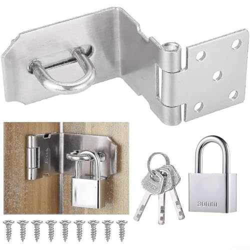 Bebykilemi Vorhängeschloss, 90 Grad, rechtwinklig, Diebstahlsicherung, Bolzen mit Schrauben-Set (10,2 cm, 90°) von Bebykilemi