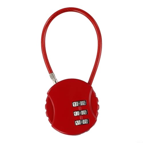 Bebykilemi Vorhängeschloss mit 3-stelligem Zahlenschloss, strapazierfähig, für den Außenbereich, Fitnessstudio, Reisen, Gepäck, Schließfach (rot) von Bebykilemi