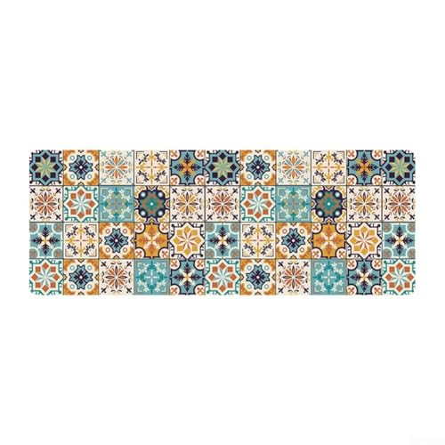 Boho-Küchenteppich, 45 x 70 cm, rutschfest, wasserdicht, Kieselgur, Schlamm, gepolstert, Anti-Ermüdung, leicht zu reinigen, Bodenschutz, Blau Boho-Küchenteppich, 45 x 70 cm, rutschfest, wasserdicht, Kieselgur, Schlamm, gepolstert, Anti-Ermüdung, leicht zu reinigen, Bodenschutz, Blau von Bebykilemi