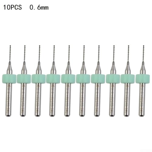 Bohrer-Bits für Leiterplatten, Hartmetall-Stahl-Set für Acryl-, Holz- und Aluminiumbohrungen (0,6 mm), 10 Stück von Bebykilemi