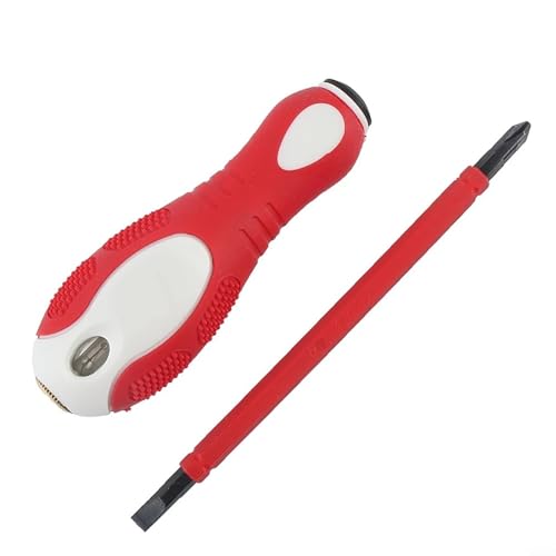 Doppelzweck-Elektrotester, Schraubendreher-Stift mit Doppelkopf für Kreuzschlitz- und Schlitzspitzen, Spannungsprüfer für Elektriker, isolierter Chrom-Vanadium-Stahl (PH2 und SL6) von Bebykilemi