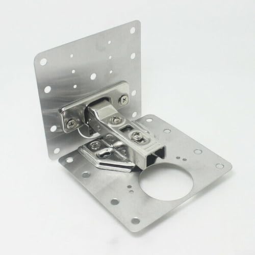 Edelstahl-Scharnier-Reparaturplatten für Küchenschränke, 9 cm x 9 cm, rostbeständig, Türschrank-Hardware-Befestigungsset mit Schrauben für Möbel (10 Stück) von Bebykilemi