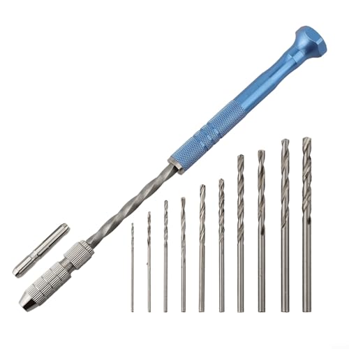 Erweitertes Handbohrer-Set mit 10 Bohrern, 0,5–3 mm, automatisches Leiterplattenbohrwerkzeug für Holz, Kunststoff, DIY-Projekte, Blau / Silber Erweitertes Handbohrer-Set mit 10 Bohrern, 0,5–3 mm, automatisches Leiterplattenbohrwerkzeug für Holz, Kunststoff, DIY-Projekte, Blau / Silber von Bebykilemi