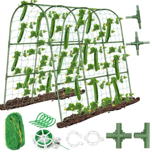 Gartenpflanzenstütze Rankgitter U-Form Klettergerüst Struktur mit Stahlkernpfähle, Pflanzenstützstruktur U-förmiges Garten-Rankgitter Rahmen für Hochbeet Gartenpflanzenstütze Rankgitter U-Form Klettergerüst Struktur mit Stahlkernpfähle, Pflanzenstützstruktur U-förmiges Garten-Rankgitter Rahmen für Hochbeet von Bebykilemi
