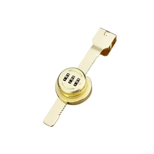 Glasschiebetür-Kombinationsschloss für Lager- und Vitrinen, Stanzmontage, sicherer Wellenschliffmechanismus, doppelt offenes Design, Stahlmaterial (Gold) von Bebykilemi