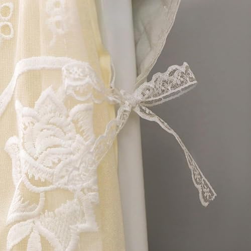 Heizkörper-Staubschutz aus Spitze mit eleganter Blumenstickerei, atmungsaktives, doppellagiges Gewebe und sichere Bindebänder, staubdicht und leicht zu reinigen, dekorative Heizung (150 cm) von Bebykilemi