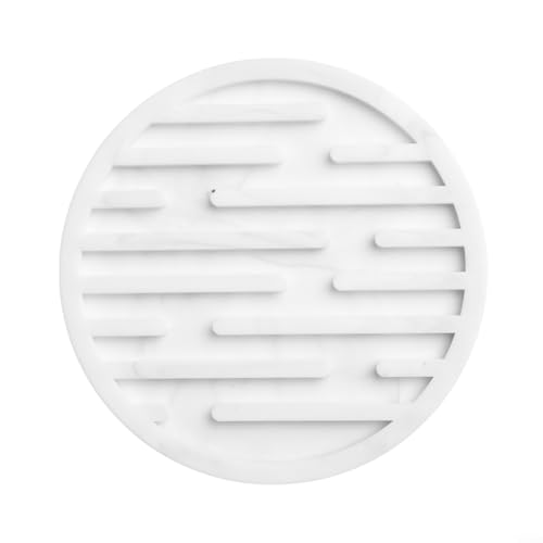 Hitzebeständige Silikon-Untersetzer, rutschfest, rund, für Kaffee und Tee, mit Drainage-Funktionen (beige) von Bebykilemi