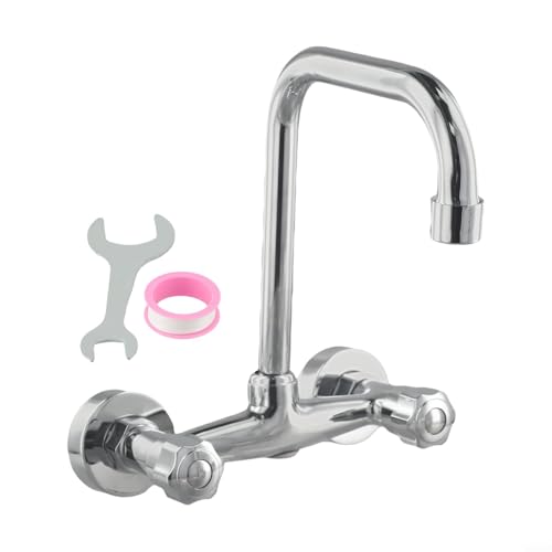 Hochdruck-Messing-Spültischarmatur mit 360° Schwenkauslauf, Dual-Heiß- und Kalt-Küchenarmatur, wassersparendes Doppelloch-Design, drehbarer Auslauf (B) von Bebykilemi