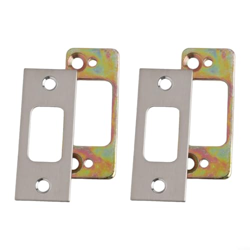 Hochsicherheits-Riegel-Schließblech-Set mit Abstandshalter für Türriegel-Reparatur, Edelstahl-Verstärkungsplatte und Präzisions-Abstandshalter, einfach (Silber, 2 Stück) von Bebykilemi
