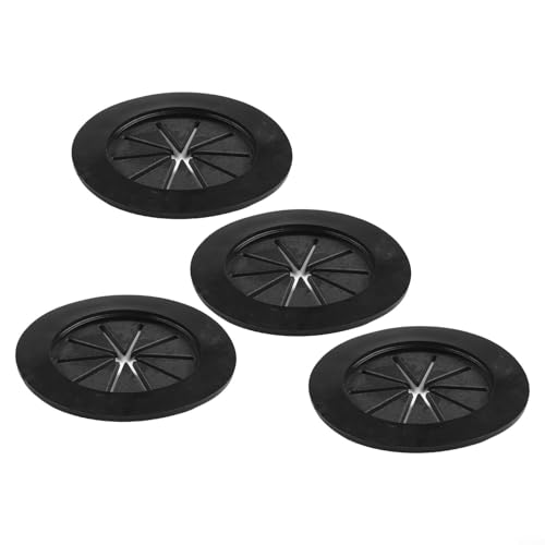 Kabel-Management-Schreibtisch-Drahtlochabdeckungen, 4 Stück, 55 mm, PVC, runde Tülle für Schranklochdekoration, passend für Öffnungen bis zu 40 mm, selbstständig (schwarz) von Bebykilemi