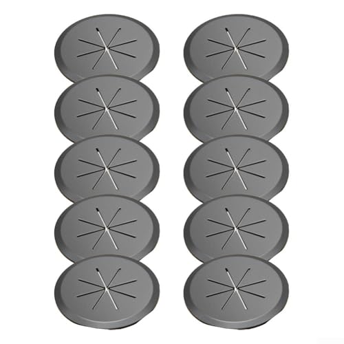 Kabeldurchführungen, runde PVC-Kabeldurchführungen, dekorative Tischkabeleinsätze für Computertisch, Drahtmanagement, passend für Löcher bis zu 48 mm, Weiß, Schwarz, Gelb, Grau, 10 Stück Kabeldurchführungen, runde PVC-Kabeldurchführungen, dekorative Tischkabeleinsätze für Computertisch, Drahtmanagement, passend für Löcher bis zu 48 mm, Weiß, Schwarz, Gelb, Grau, 10 Stück von Bebykilemi