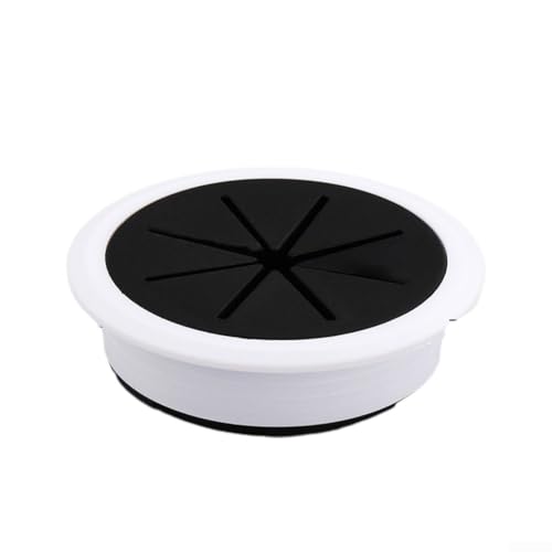 Kabellochabdeckung für Schreibtisch, Tisch, Drahtmanagement-Tülle, ABS-Kunststoff, Gummi, mehrfarbige Optionen, Computer, Büro, Möbel, Hardware-Zubehör (schwarzweiß), 80 mm von Bebykilemi