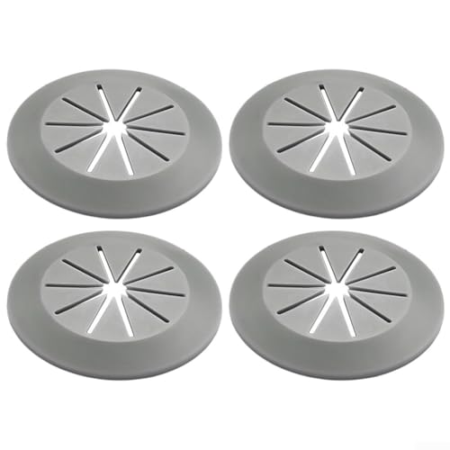 Kabelmanagement-Schreibtisch-Drahtlochabdeckungen, 55 mm, PVC, runde Tülle für Schranklochdekoration, passend für Öffnungen bis zu 40 mm, selbstständig (grau) von Bebykilemi