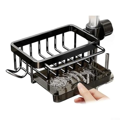 Küchenspüle-Organisation leicht gemacht, funktionaler Halter für Schwämme, Bürsten und Seifen mit schneller Drainage (schwarz) von Bebykilemi