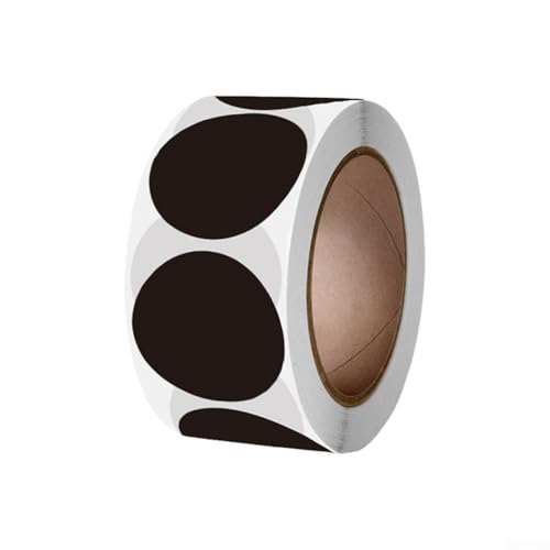 Leere Gewürzglas-Etiketten, 500 Stück, Kreidetafel-Aufkleber, Rolle, runde Tafel, Küche, Aufbewahrung, Organisationsetiketten für Speisekammer, Etikettierung, Lebensmittelbehälter-ID, DIY (schwarz) von Bebykilemi