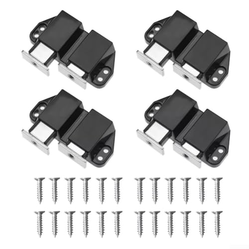 Magnetischer Schnappverschluss für Schränke, Schubladen, Kleiderschränke, Druckverschluss mit Schließblechen und Befestigungsschrauben, ABS-Material von Bebykilemi