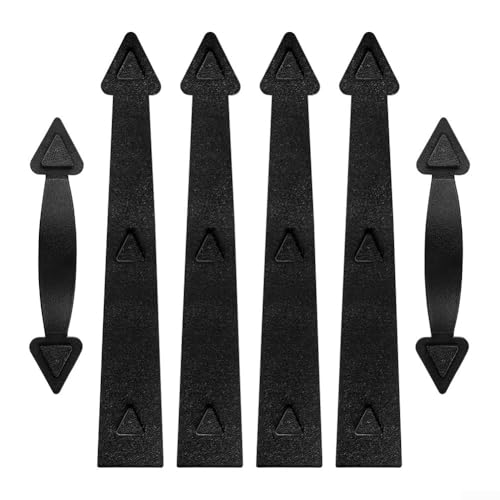 Magnetisches Garagentor-dekoratives Hardware-Set, 6 Stück ABS-Scharniere und Griffe mit starken Magneten für Stahltüren, mattschwarzes Finish Magnetisches Garagentor-dekoratives Hardware-Set, 6 Stück ABS-Scharniere und Griffe mit starken Magneten für Stahltüren, mattschwarzes Finish von Bebykilemi