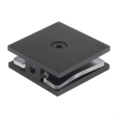 Messing-Glasklemme, U-förmig, feste Paneelklemme für 8–12 mm gehärtetes Glas, Badezimmer-Duschtür-Hardware, 50 x 50 mm, quadratisch, Chrom (schwarz) von Bebykilemi