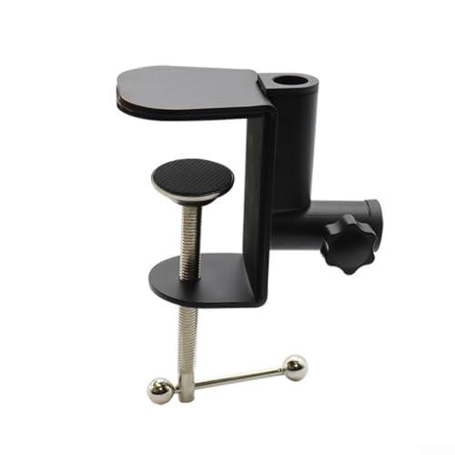 Metall-Schreibtisch-Montageklemme C-Form Tischhalterung mit 360° Drehung, robuste Klemme für Mikrofonständer, Ausrüstungszubehör, Schwarz / Weiß (Schwarz) von Bebykilemi