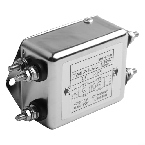 Optimale Leistung mit CW4L210AS doppelstufigem Bolzenfilter, zugeschnitten für Ihre einphasigen AC-Anforderungen von 220 V AC (CW4L2-10A-S) von Bebykilemi