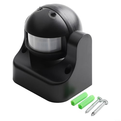 PIR-Bewegungsmelder für den Außenbereich, verstellbarer Infrarot-Bewegungsmelderschalter mit Lichtsteuerung, IP54 wasserdichter Sicherheitssensor für Garage, Korridor, Schwarz PIR-Bewegungsmelder für den Außenbereich, verstellbarer Infrarot-Bewegungsmelderschalter mit Lichtsteuerung, IP54 wasserdichter Sicherheitssensor für Garage, Korridor, Schwarz von Bebykilemi