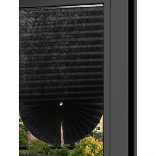 Plissee Rollos Selbstklebend Vorhänge für Balkon Sonnenschutz Wärmeisolierung Verdunkelung für Fensterabdeckung Temporäre Beschattung ohne Bohren Schwarz 60x(90x150CM) von Bebykilemi