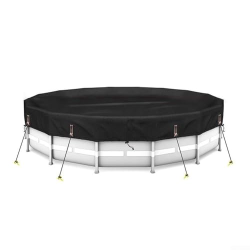 Professionelle runde Poolabdeckung mit Befestigungssystem, robuste Outdoor-Schwimmbad-Schutzschild, runde Pool-Staubabdeckung für oberirdische Pools (305 cm) von Bebykilemi
