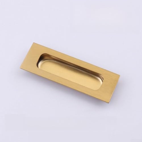 Schiebetürgriff aus Edelstahl, verdecktes eingebettetes Design für Kleiderschrank, Schrank oder unsichtbare Türen, 120 x 40 mm, ovale oder quadratische Form mit (quadratisch-golden) von Bebykilemi