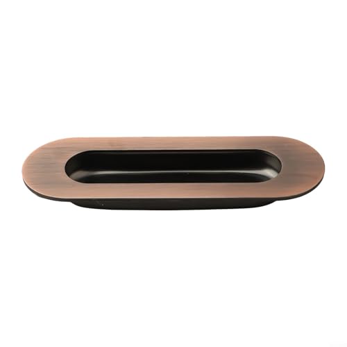Schiebetürgriff aus Edelstahl, verdecktes eingebettetes Design für Kleiderschrank, Schrank oder unsichtbare Türen, 120 x 40 mm, ovale oder quadratische Form mit (rund, rot, antik) von Bebykilemi