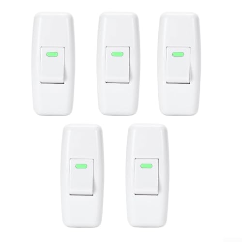 Schnurschalter 5er Pack 2-poliger Impuls-Inline-Tastenschalter 250 V 10 A Kunststoff-Kabelschalter für Schreibtischlampen, Nachttischlampen und Haushaltszubehör von Bebykilemi