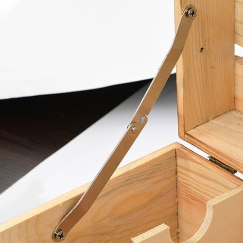 Schrankscharniere in Antik-Bronze, für Holzkisten-Ecken, dekorative bewegliche Unterstützung, Eisen-Hardware für Schmuckschatullen, Weinkisten, Truhen, Schreibtische und Tische (Silber), 4 Stück von Bebykilemi