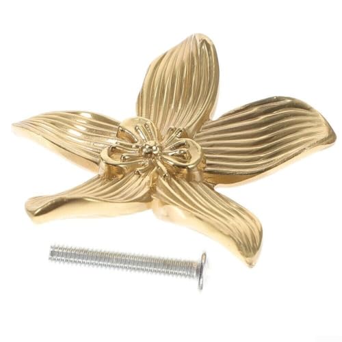 Schubladengriffe in Blumenform, Zinklegierung, Einzelloch, Schubladengriffe, Vintage-Stil, für Küchenschränke, Kleiderschränke, goldfarben Schubladengriffe in Blumenform, Zinklegierung, Einzelloch, Schubladengriffe, Vintage-Stil, für Küchenschränke, Kleiderschränke, goldfarben von Bebykilemi